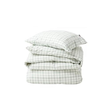 LEXINGTON Green/White Striped Cotton Pin Point Bed Set, Green/White, 135x200/80x80 im Sale